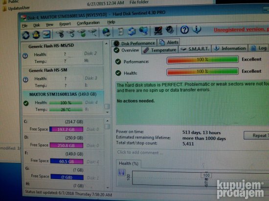 Hitno! MAxtor 160gb sata 100% ispravan