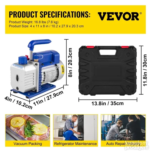 Vakuumska / vakumska pumpa 1/3HP