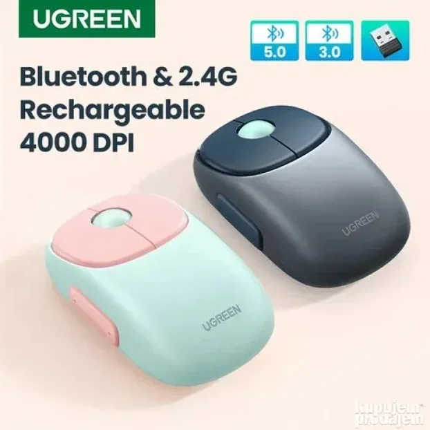 UGREEN MU102 bežični miš Pink Wifi / BT