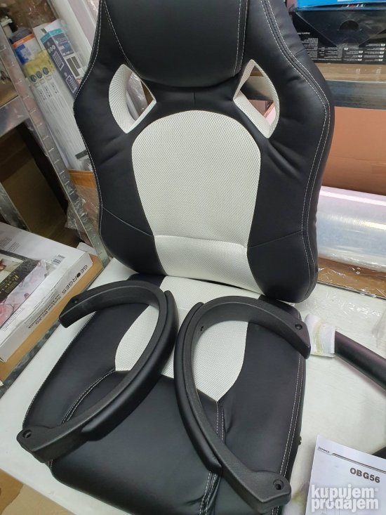 Kancelarijska Stolica do 150kg (Crno-Bela) OBG56BW-Songmics