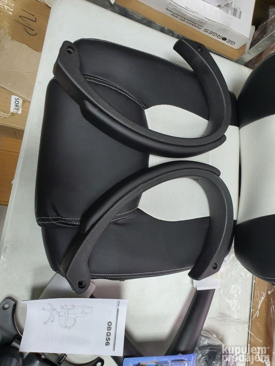 Kancelarijska Stolica do 150kg (Crno-Bela) OBG56BW-Songmics