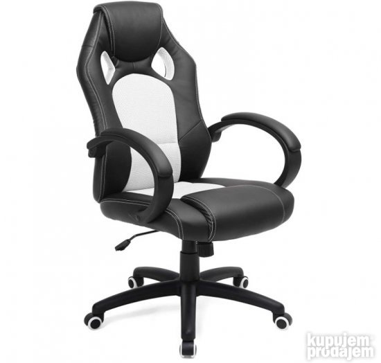 Kancelarijska Stolica do 150kg (Crno-Bela) OBG56BW-Songmics