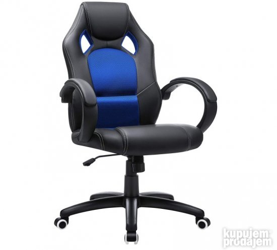 Kancelarijska Stolica (Crno-Plava) do 150kg OBG56L- Songmics