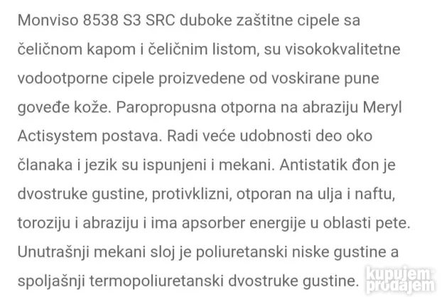 Radne cipele duboke 43 Panda