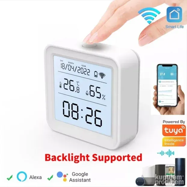WiFi Pametni Senzor Temperature LCD display sa Osvetljenjem