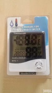 Digitalni termometar vlagometar sat alarm HTC 1