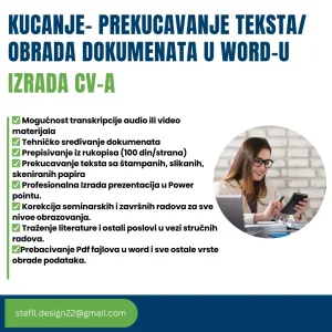 Kucanje teksta / Sređivanje dokumenata