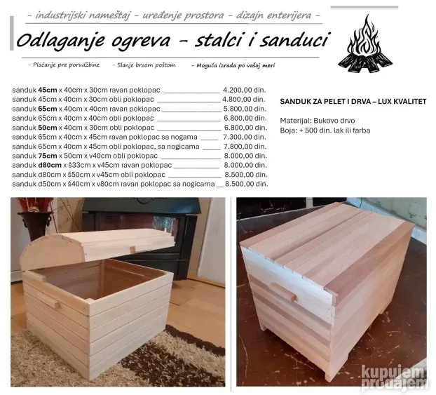 Višenamenski sanduk - za PELET I DRVA - LUX KVALITET