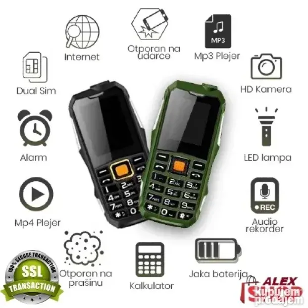Land Rover terenski mobilni telefon izdržljiv na udarce vlag