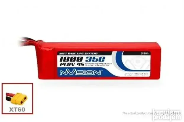 N'VISION  Li-Po 4s 14.8V 1.800mAh 35C soft XT-60