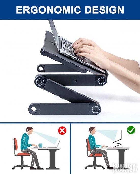 T8 PRO Sto Za Laptop 13"-17" Sa 2 USB VENTILATORA