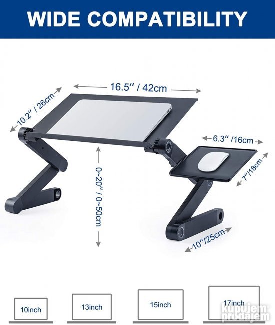 T8 PRO Sto Za Laptop 13"-17" Sa 2 USB VENTILATORA