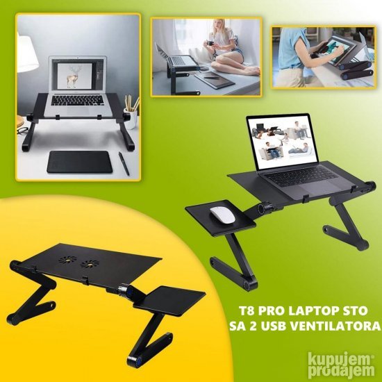 T8 PRO Sto Za Laptop 13"-17" Sa 2 USB VENTILATORA
