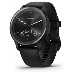 GARMIN Vivomove sport black silicone strap with grey watch b