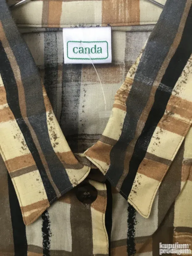 BLUZA karirana kratki rukav, nova, odlična, br.48