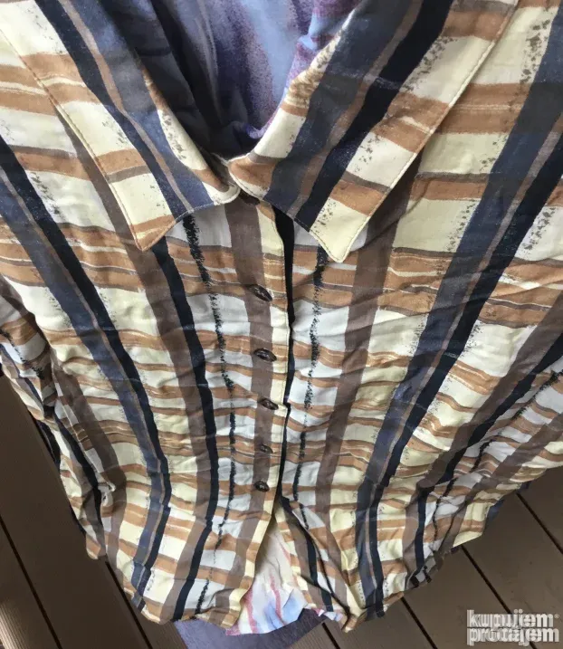 BLUZA karirana kratki rukav, nova, odlična, br.48