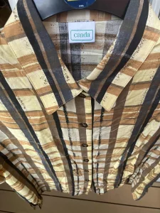 BLUZA karirana kratki rukav, nova, odlična, br.48