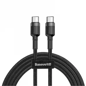 USB kabel Baseus Cafule Type-C na Type-C 3A 1m sivo crni