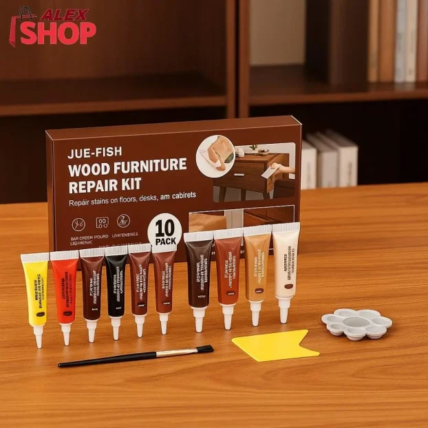 Popravka oštećenog nameštaja uz set za reparaciju drveta