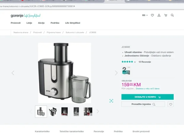 "Haeger" Mini sokovnik 600W Kitchen Basics - NOVO