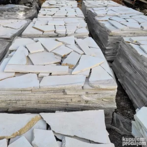 Sečeni beli ravni kamen ploča 2cm retkost