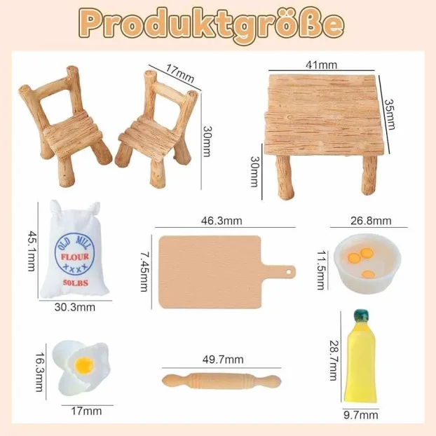 Minijaturni pribor za kucicu sa lutkama