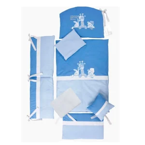 Posteljina za dečiji krevetac Tri drugara set 8u1 Plava NOVO