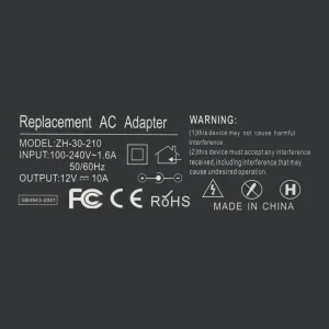 Strujni adapter 12V 10A (5.52.5) crni