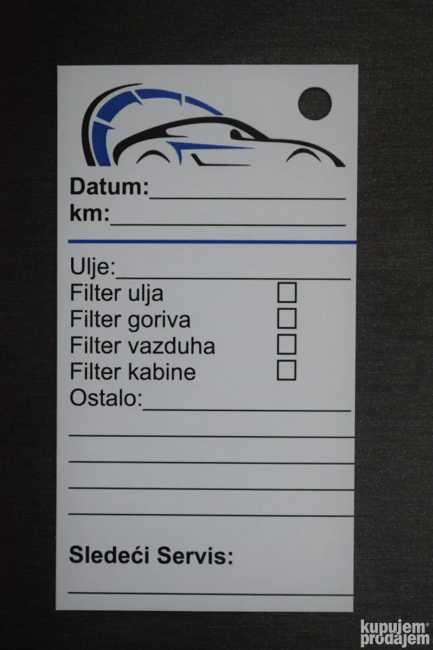 Kartice za Mali Servis Vozila 200 kom