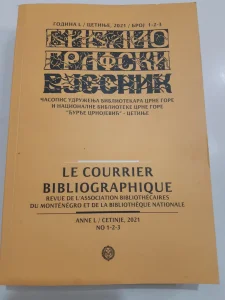 Bibliografski Vjesnik Cetinje 2021 1-2-3