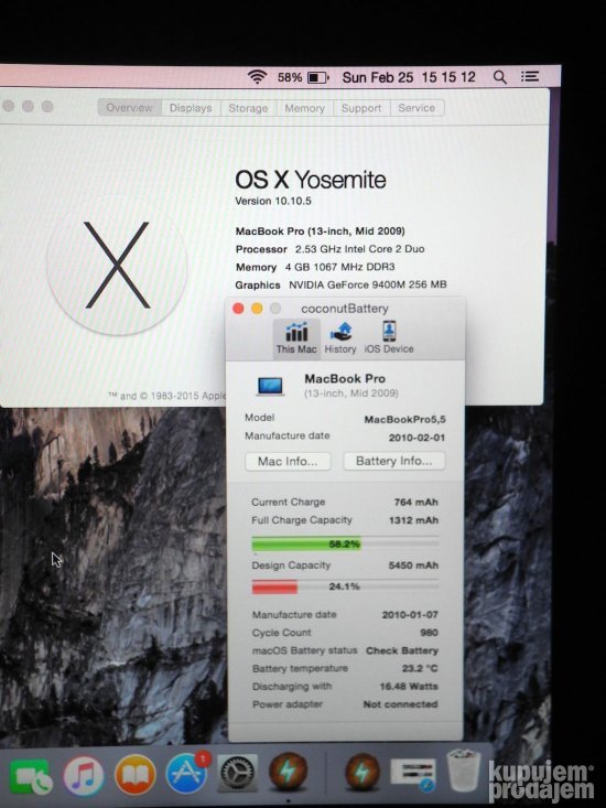 MacBook Pro Mid 2009 13" C2D 2.53ghz/4Gb/9400M/250Gb HDD