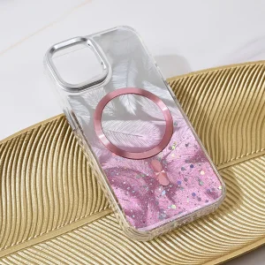 Torbica Magsafe Glitter za iPhone 13 6.1 - Roze