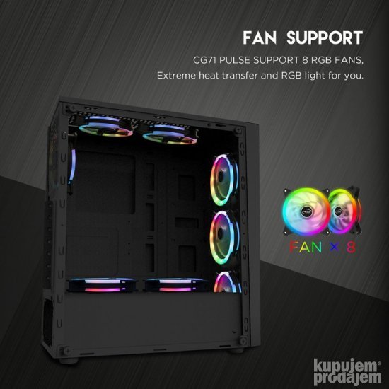 Kućiste Gaming Fantech CG71 Midi crno