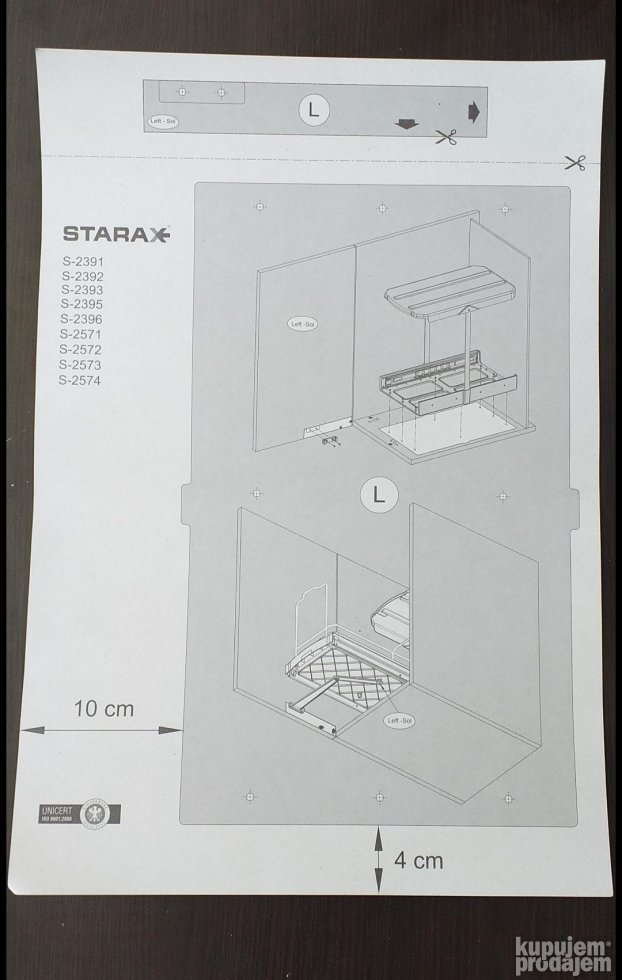 Kanta ugradna 24l -automatska-Starax-okov za namestaj
