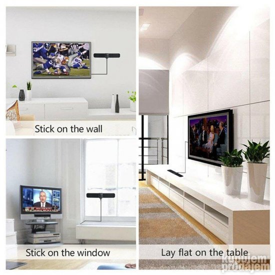 Slim TV Antena DVBT-2 za prijem DIGITALNIH kanala fullHD