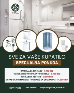 Kupatilo,Ormaric,Lavabo,Wc solja,Tus Kabina,Slavina,Baterija