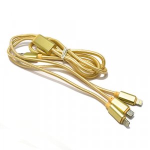 USB data kabal safe&quick charge 3in1 zlatni