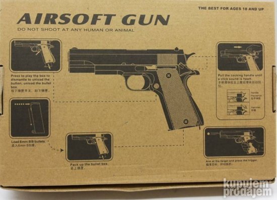 Pistolj metalni Colt na kuglice-Airsoft C8 C.8-NOVO-Metalni