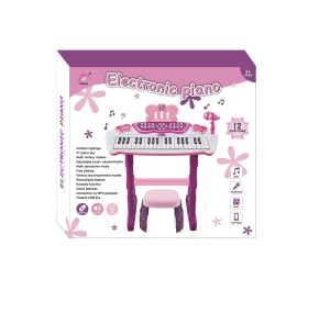 Electronic piano igračka, klavir za devojčice set sa stolico