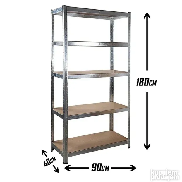 Polica metalna montažna 180x90x40  175kg -1597-