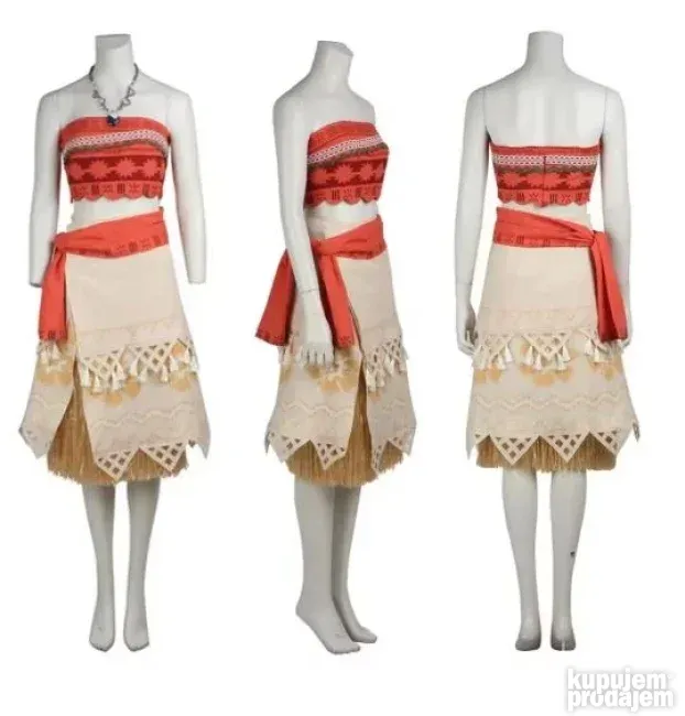 MOANA Vajana kostim + perika + ogrlica za odrasle 7u1