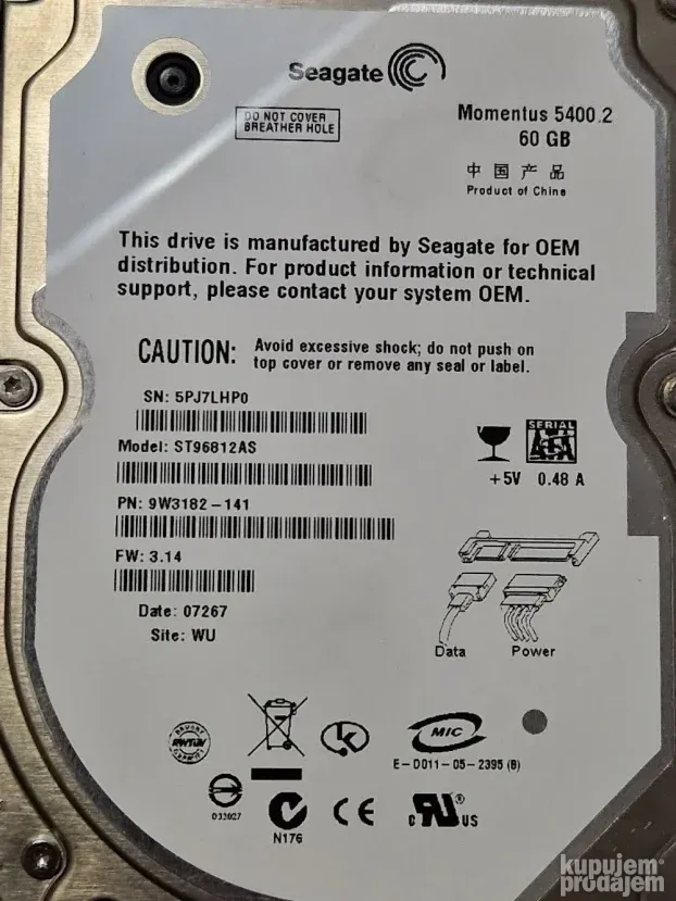 Hard disk za laptop 60gb (100% health) BR.4