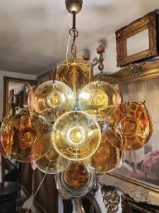 Murano Disc Chandelier by Gino Vistosi 1960s