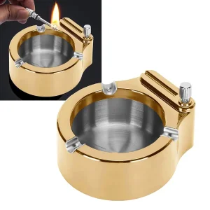 Retro Metalna pepeljra upaljac zlatna