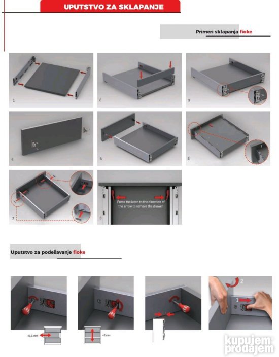 Samet fioka Flow box-500mm-slow-okov za namestaj