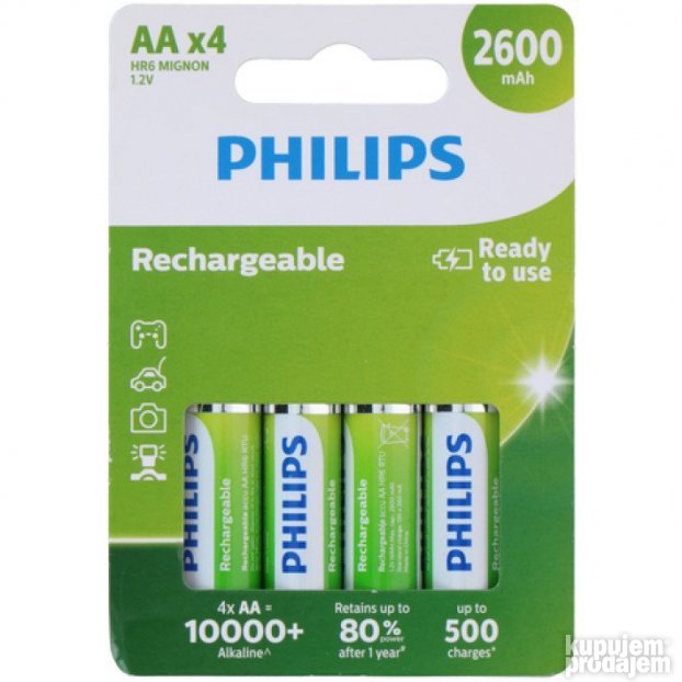 Philips Baterija AA NiMH 1.2V 2600mAh (1/4)