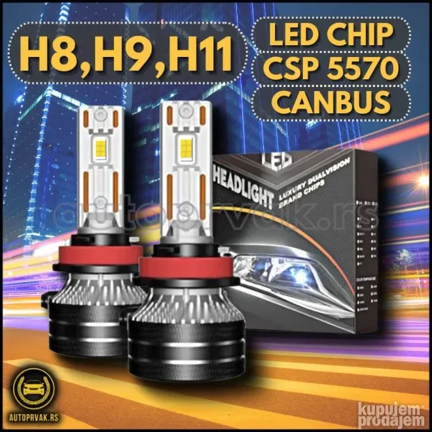 LED sijalice za farove H8, H9, H11 CSP čip CANBUS KupujemProdajem