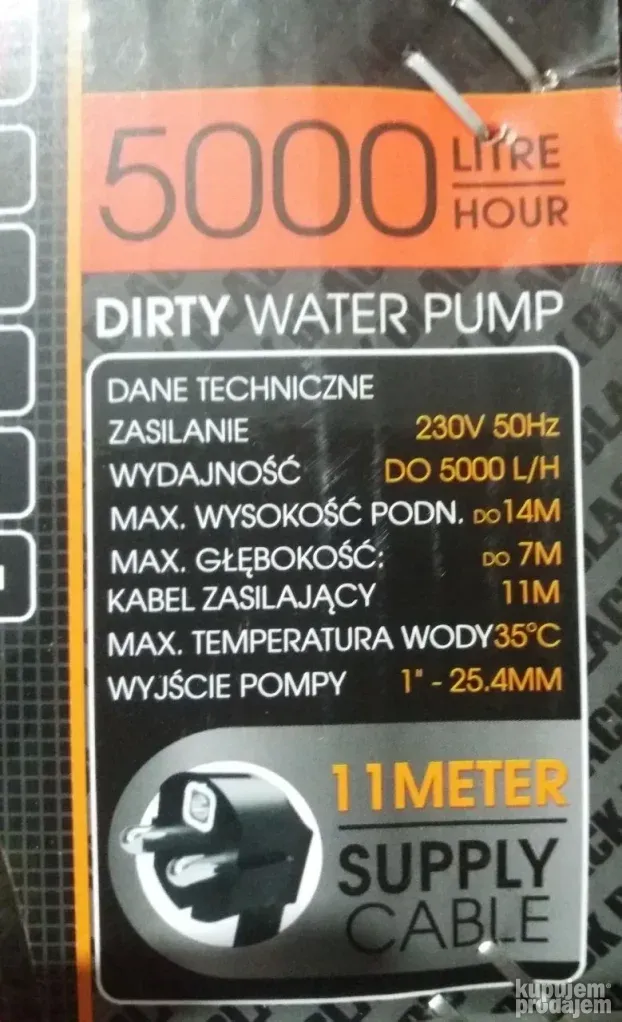 48007N Pumpa za prljavu vodu BLACK 2000W sa plovkomna lageru