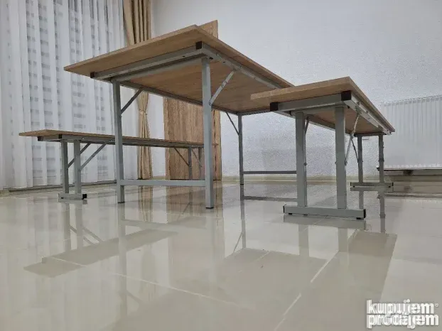 Sto i klupe na rasklapanje 200x90 METALNA KONSTRUKCIJA!