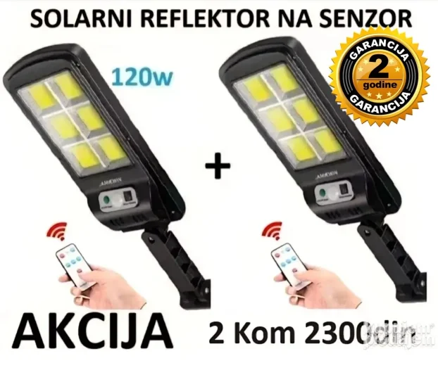 Solarni reflektor 100dioda AKCIJA 2,4,6kom GARANCIJA 2 GOD